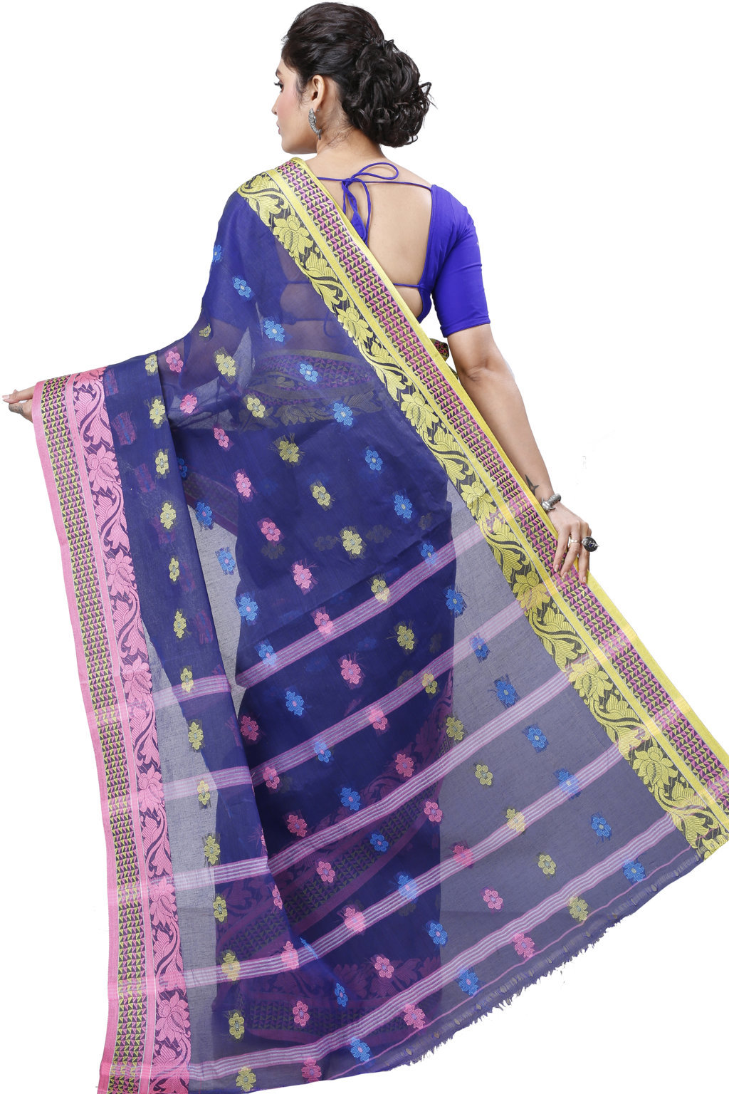 Naby Blue Pure Cotton Raina Tant Saree (996)